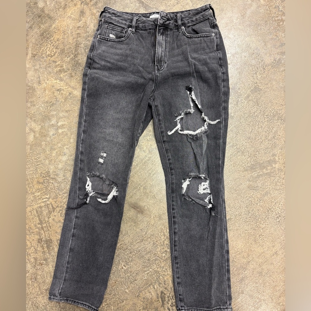 PacSun Black Distressed Women's Straight Leg Jeans